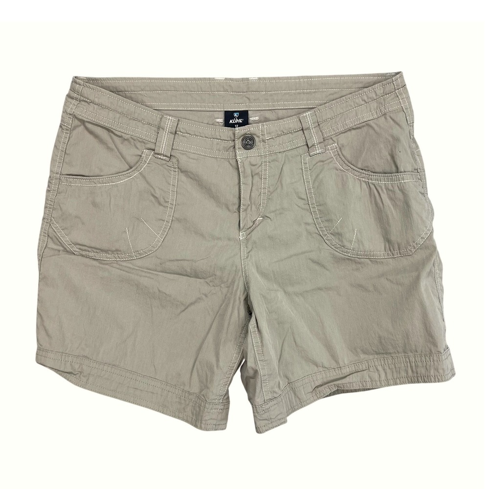 Kuhl Splash 5.5 Womens Shorts Size 12 Tan Khaki Hiking Outdoor Stretch Cotton